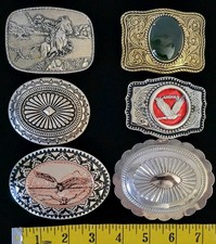 Vintage Belt Buckle Lot Of 6 Great Variety