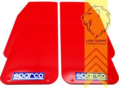 4x Sparco Universal Schmutzfänger Spritzschutz Mud Flaps Splash Guards Rot