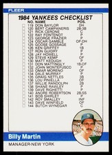 1984 Fleer #652 Checklist: Yankees / Reds CL - EX
