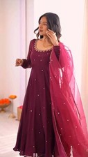 Unique Designer Heavy Faux Georgette Gown And Bottom With Dupatta For Women