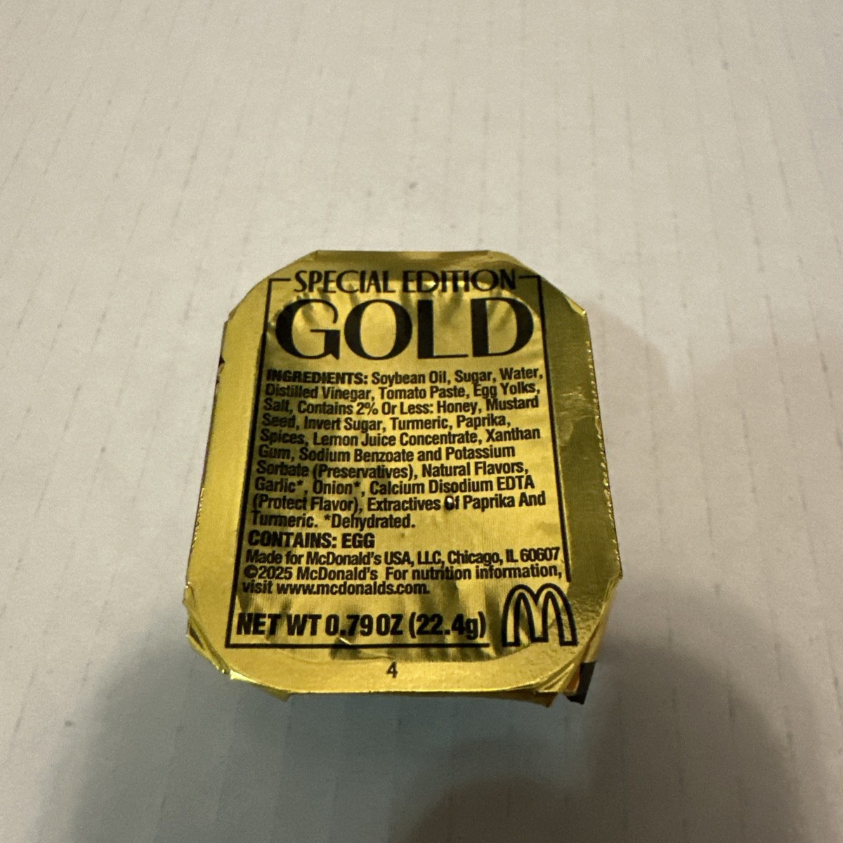 RARE & EXCLUSIVE* McDonald's Special Edition Gold Sauce - Limited