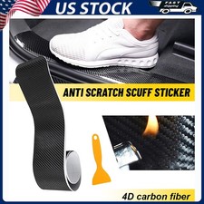 Trunk Protection Strip Rear Guard Bumper Sticker Panel Protector 4D Carbon Fiber