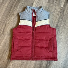 Gymboree Boys Burgundy Gray Puffer Vest Size 3