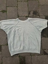 VTG 60s USA Made Faded Green Short Sleeve Blank Raglan Sweatshirt Sz Small/Med