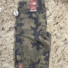 Arizona boys green camo cargo shorts 16H with adjustable waist cargo outdoor