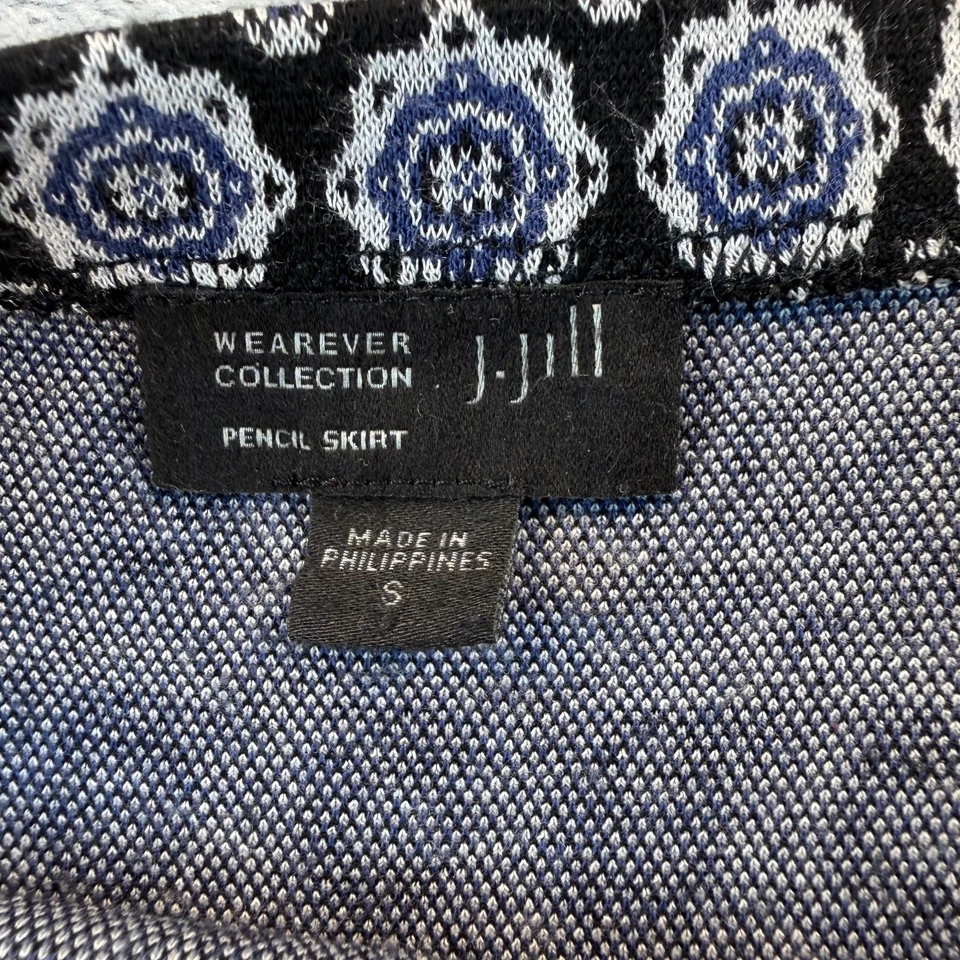 Falda lápiz para mujer J.Jill Wearever Collection pequeña negra azul elástica Foto 3 de 4