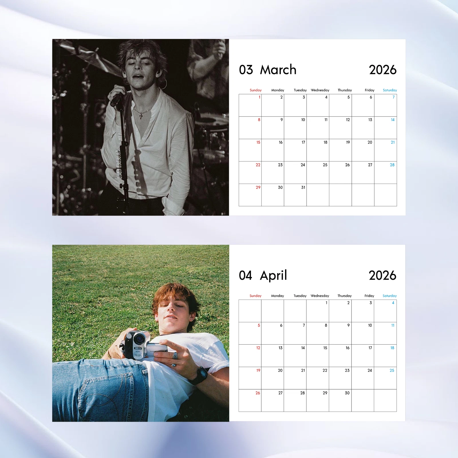 Ross Lynch 2026 Calendar, Pop Star Wall Calendar, Celebrity Gift for Fans