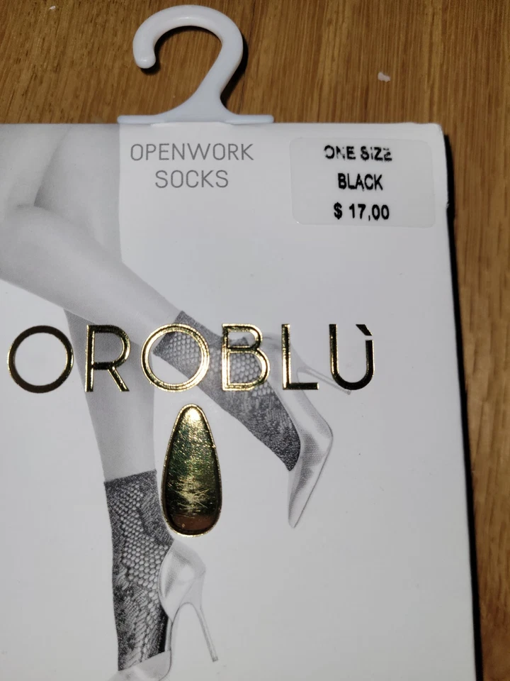 Calcetines al tobillo elegantes calados negros metálicos Oroblu talla única Foto 2 de 4