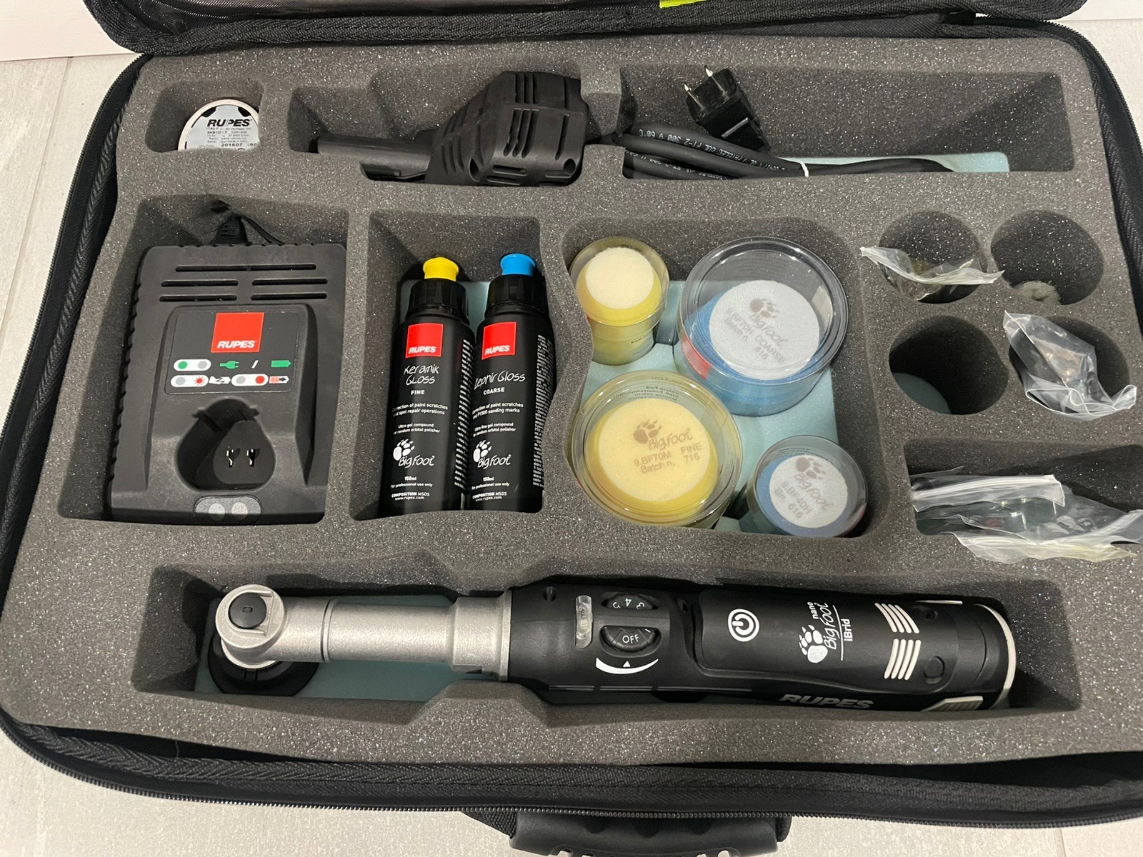 RUPES Bigfoot Nano w/iBrid Long Neck Polisher Kit New / open box 