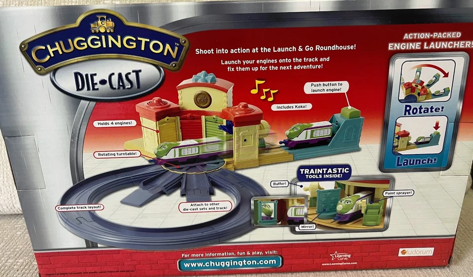 Chuggington Die Cast Launch & Go Roundhouse Action Playset w Koko NIB 2010 Toy - Image 4 of 4