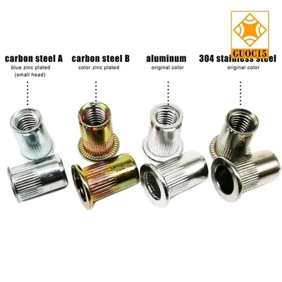 M3 M4 M5 M6 M8 M10M12 Flat Head Threaded Binding Rivet Nut Insert Rivnut Nutsert