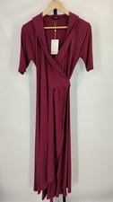 Quince Women Tencel Jersey Midi Wrap Dress Wine M