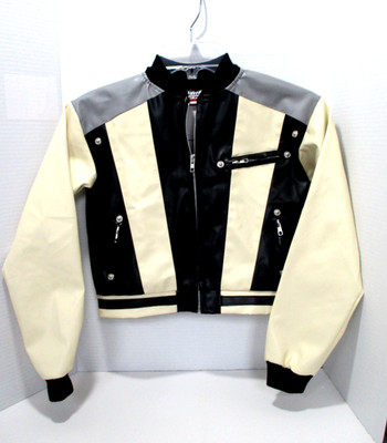 Boys Ferris Buellers Day Off Faux Leather Bomber Jacket Costume 80s