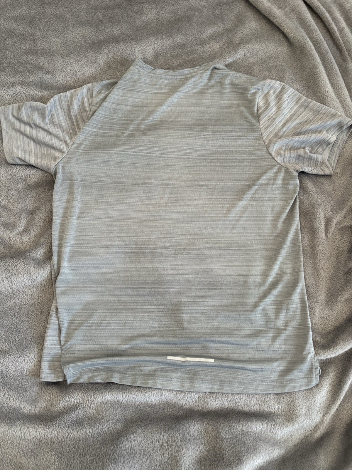 Nike Dri-Fit Men's Running T-Shirt Grey Striped Short Sleeve Crew Neck M image 2