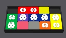 Line Up the Quinties Sliding Puzzle - Vintage 1940s Classic Modern Game, Brain