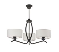Deckenleuchte In Graphit Weiß Stoff Metall Ø66Cm Deckenlampe Wohnzimmer Dagno