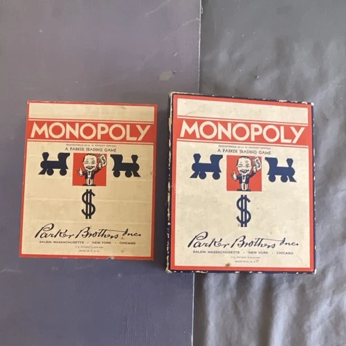 Parker Brothers Monopoly Vintage Board Game with Box, Cards, Tokens