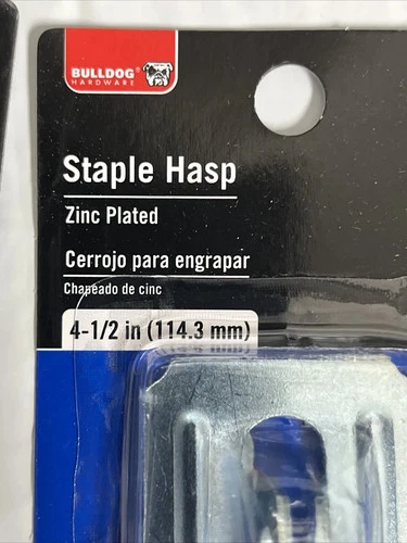 Bulldog Hardware 4-1/2 in. Staple Safety Hasp, Zinc Plated (2 PK) w/Padlock