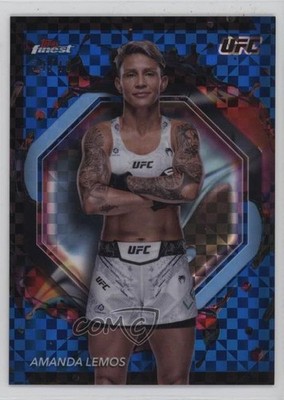 2024 Topps Finest UFC Rare Blue Checkerboard Refractor 24/49 Amanda Lemos z1r