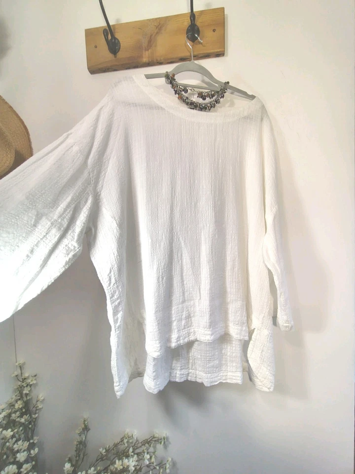 Sahara White Waffle Cotton Top Size XL With 62" Chest - Image 3 of 4