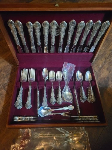 Gorham Strasbourg Sterling Silver Flatware Set 89pcs  Vintage