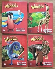 Grade 1 VOL 1-4 McGraw Hill Wonders READING/WRITING WORKSHOP books Very Good