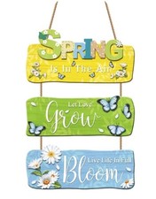 Spring Door Decor Wooden Welcome Sign Daisy Butterfly Wall Hanging Home Porch