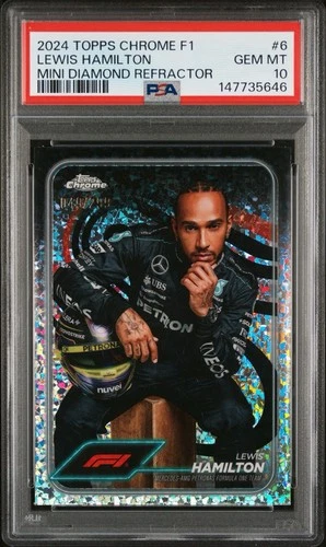 2024 Topps Chrome Formula 1 - F1 Drivers Lewis Hamilton #6 Mini-Diamond PSA 10