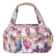 #Samantha Brown Travel Hobo Bag w/Removable Crossbody Strap - Abstract Floral