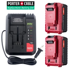 20V 6.0Ah Li-ion Battery For Porter Cable PCC685L PCC680L Tool & PCC692L Charger