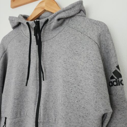Adidas ID Stadium FZ Athletic Jacket Hoodie Light Gray Mens Size Small - Picture 3 of 7
