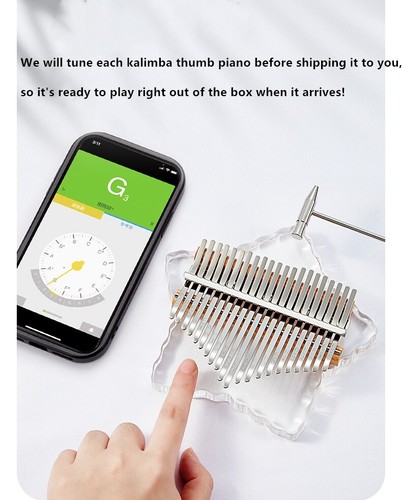 17 teclas acrílico de lujo Kalimba pulgar piano portátil regalo para principiantes - Imagen 14 de 19