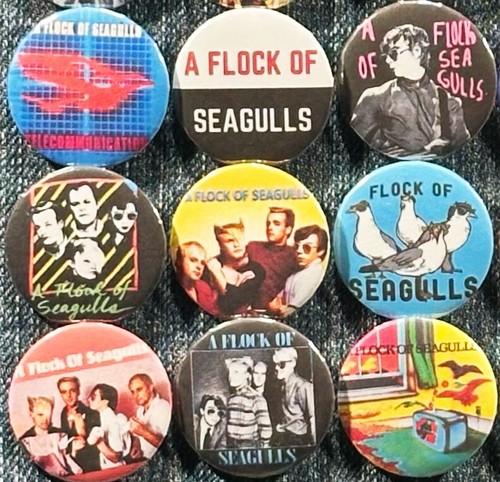 A FLOCK OF SEAGULLS musica anni 80 1,5" bottoni pinback new wave synth pop, 30 spille - Foto 6 di 9