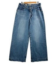 Levis women's XL straight wide leg jeans blue 90s boho beach