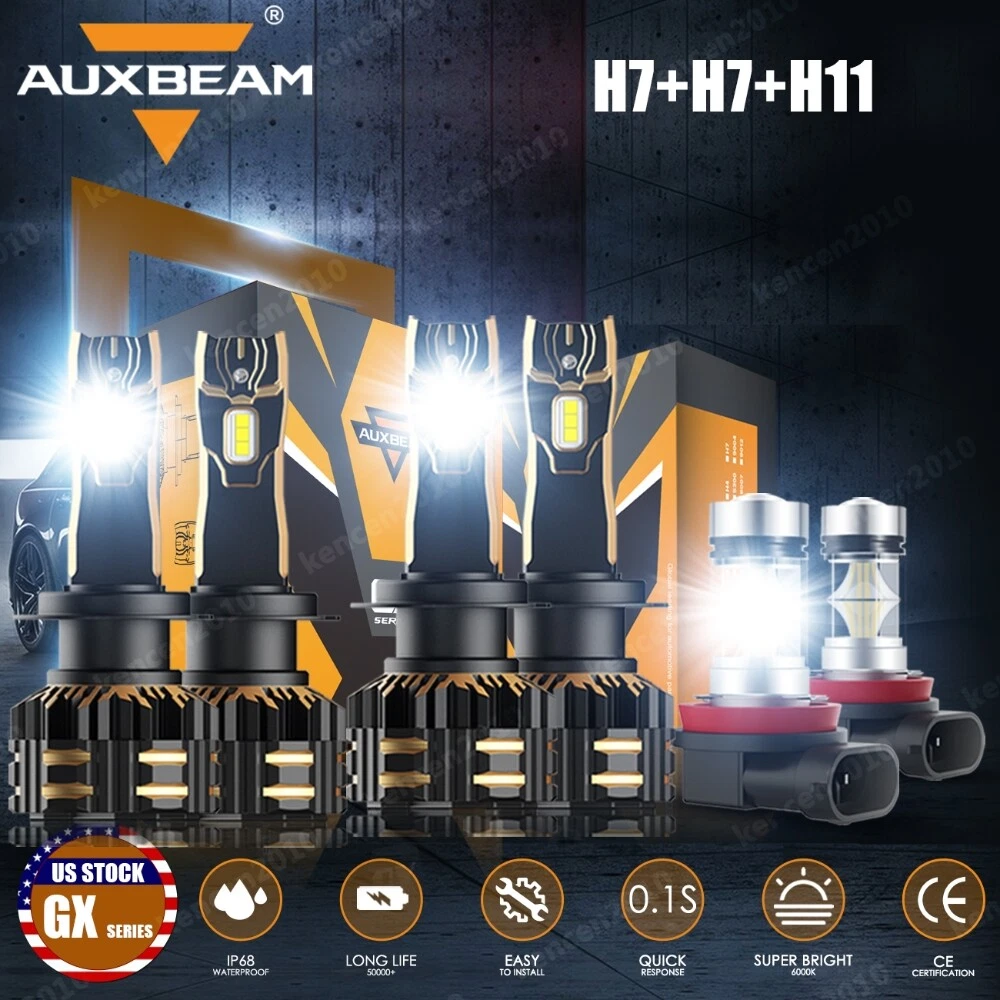 For BMW 328i 2007-2016 AUXBEAM CANBUS LED Headlight High Low Beam Fog Bulb 6000K