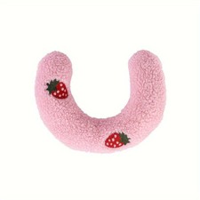 1Pc Pink Cozy U-Shaped Cat Pillow For Deep Sleep Neck Support