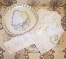 Free Shipping  Our Lady of Guadalupe Beautiful 6 Pieces Boy White Charro Suit
