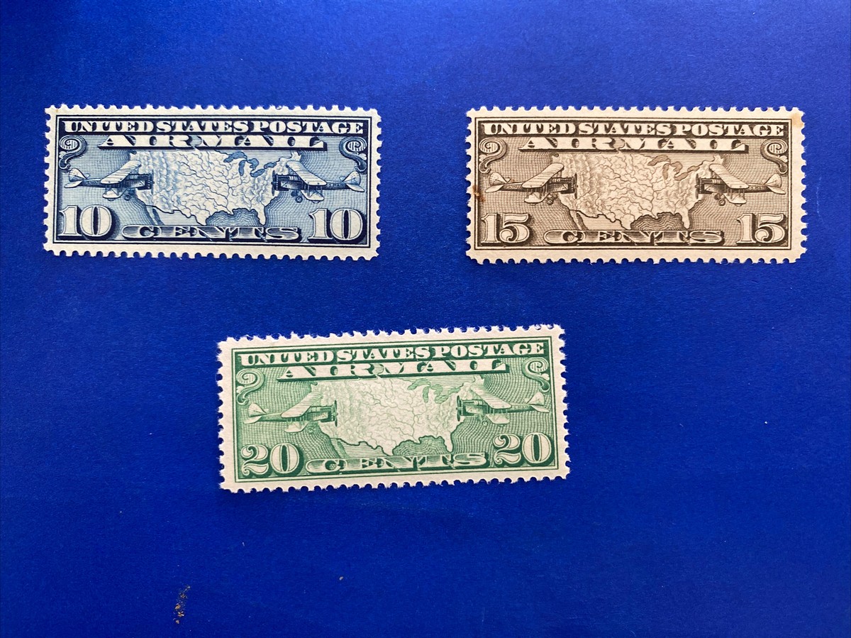 US Stamps - SC# C7 - C9 - MNH - Gum Skip On 20 Cent - Catalog