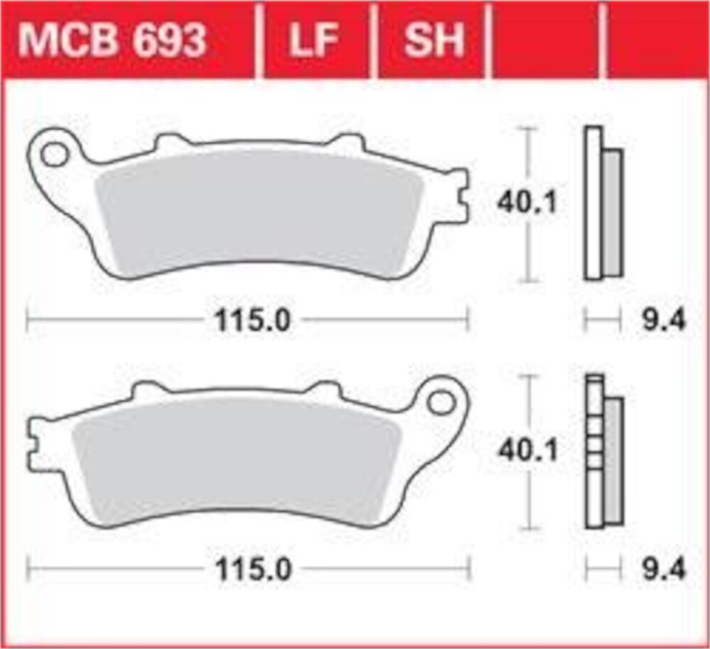 Plaquettes de frein LG MCB 693 en métal fritté pour HONDA ST 1100