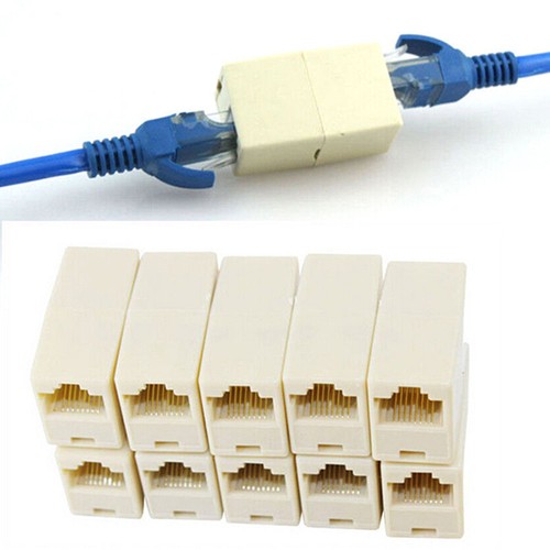 10PCS RJ45 Female to Female Network Ethernet Lan Cable Joiner Connector3CBBX CR - Photo 2/7