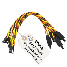 BackBayRC - 6in 20awg Universal (JR Futaba Compatible) Servo Extensions w/ Clip