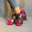 thumbnail 3 - Dot Polka Women's Silk Sandals Shoes Peep Toe Stiletto Heel Sexy Occident Roman