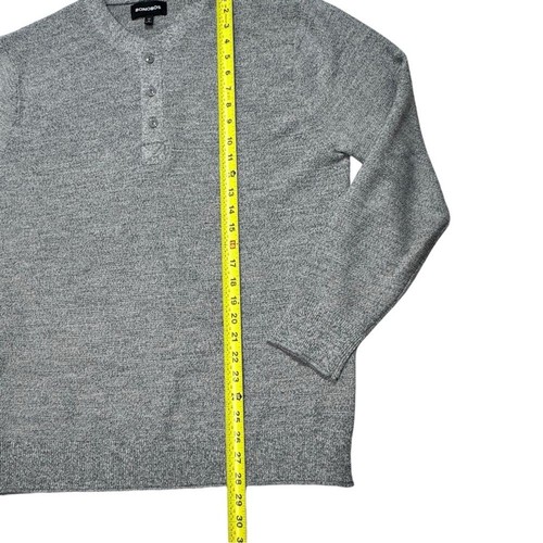 Suéter Bonobos Para Hombres Henley 1/4 Botón Marino Lana Tejido Delgado XL Gris - Imagen 4 de 9