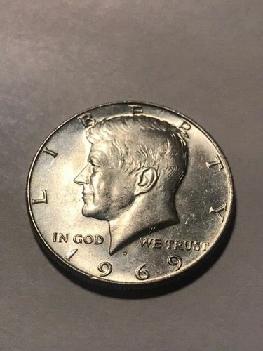 1969-D Kennedy 40% Silver Half Dollar AU #18570