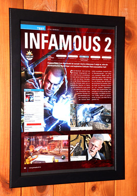 Infamous 2 PlayStation 3 Rare Promo Small Poster / Ad Page Framed