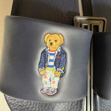 Polo Ralph Lauren Navy Blue BEAR Sandal Slide Sz 9 Casual Beach 01087 K21