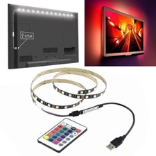 5V 5050 60SMD/M RGB LED Strip Light Bar TV Back Lighting Kit USB Remote Control