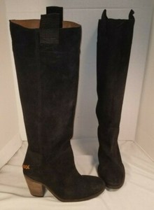 womens black suede slouch boots