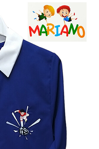 Blaue Schürze Kind Grundschule MARIANO Made in Italy - Bild 29 von 60