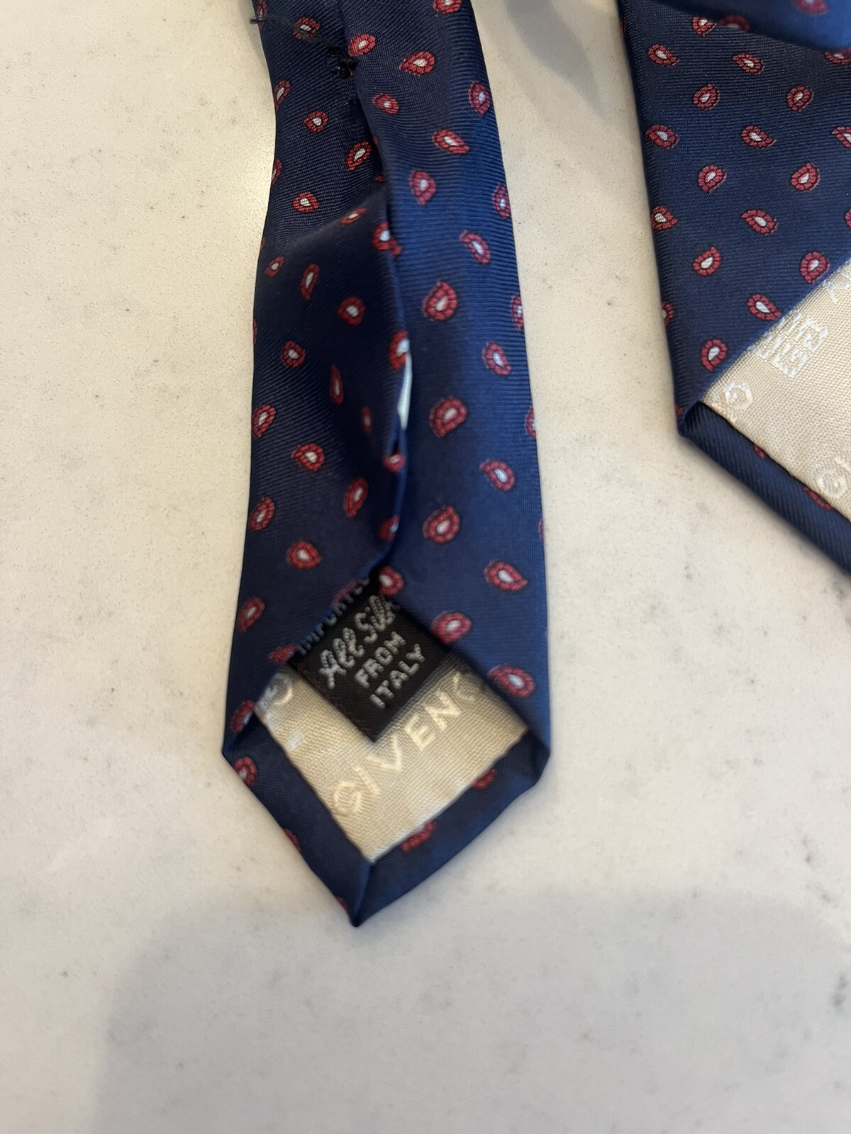 Givenchy Blue/Red Geometrical Patterned NeckTie. … - image 4